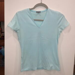 Mint Green V-neck cotton stretch tee shirt size small